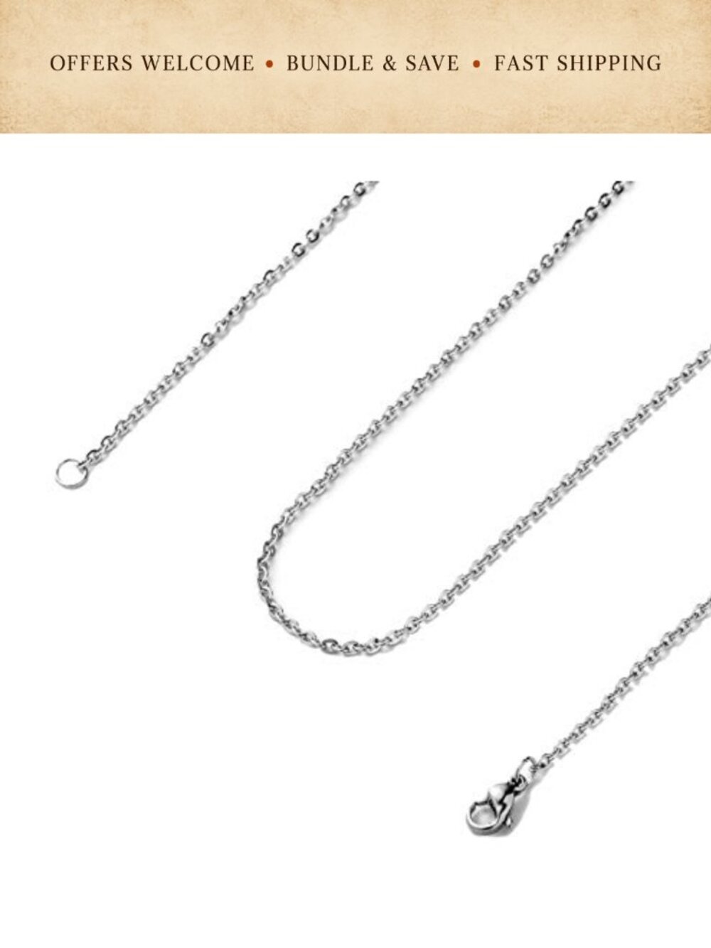 Titanium Steel Cable Chain Necklace for Women 16-30 Inch